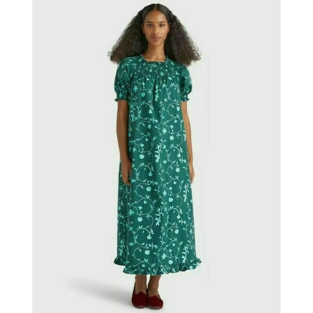 Hill House The Caroline Nap Dress Women's Green Botanical New